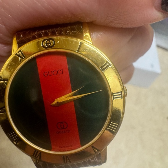 Gucci Ladies Gold Dial Sherry Line 18K Electro plated Vintage Swiss Made 17cm - Picture 15 of 17